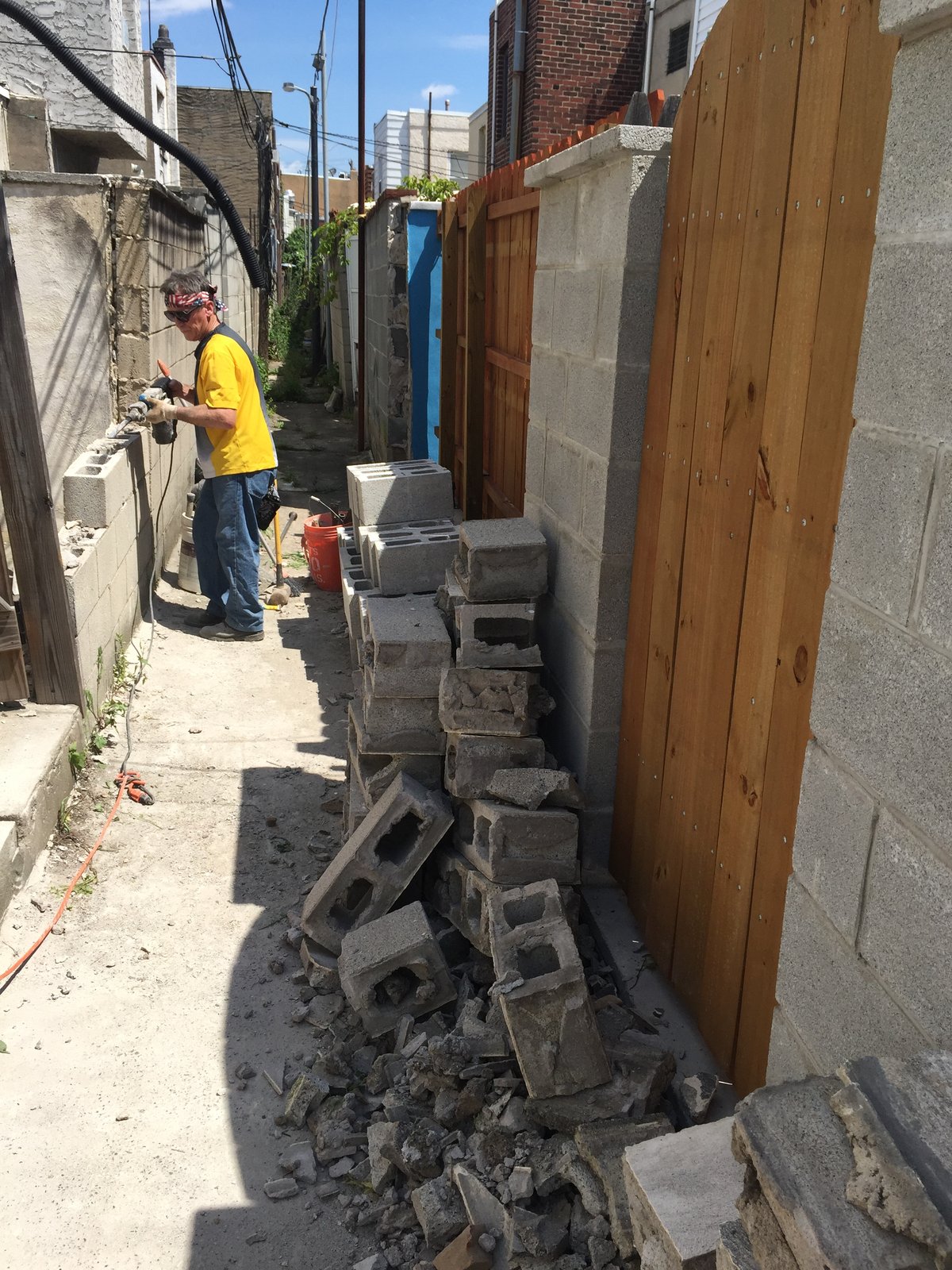 The Natalini & Son masonry crew at work in Philadelphia